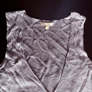 Eileen‎ Fisher Gray Women's Top 100% linen knit vest gray lightweight small